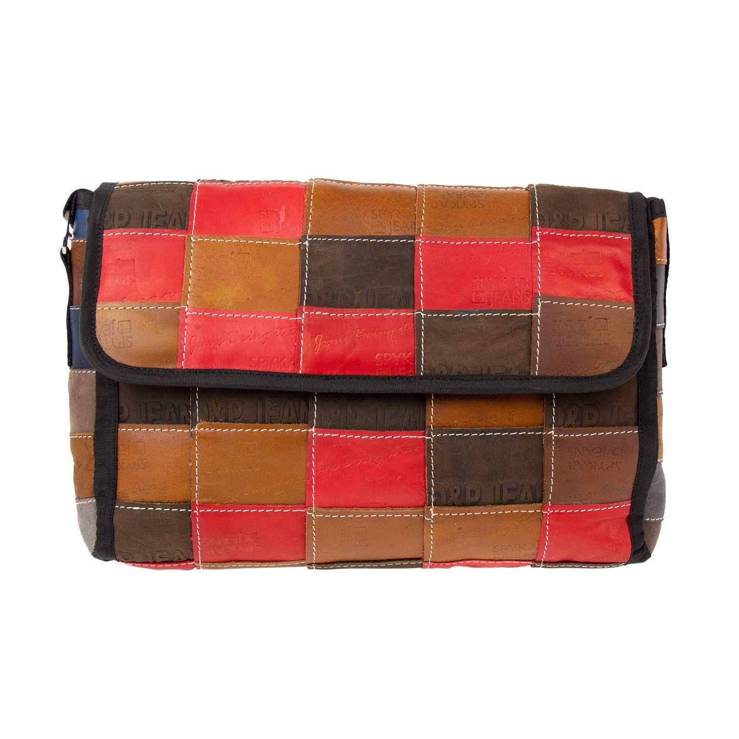 Bolso de mayordomo con etiqueta recuperada de cuero genuino - Creaciones de comercio justo-Beaurer