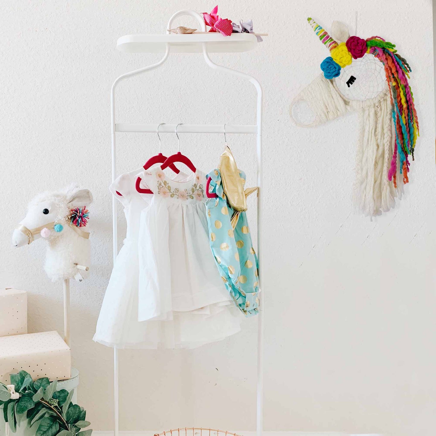 Whimsical Macrame Unicorn Dream Catcher-24" x 14"