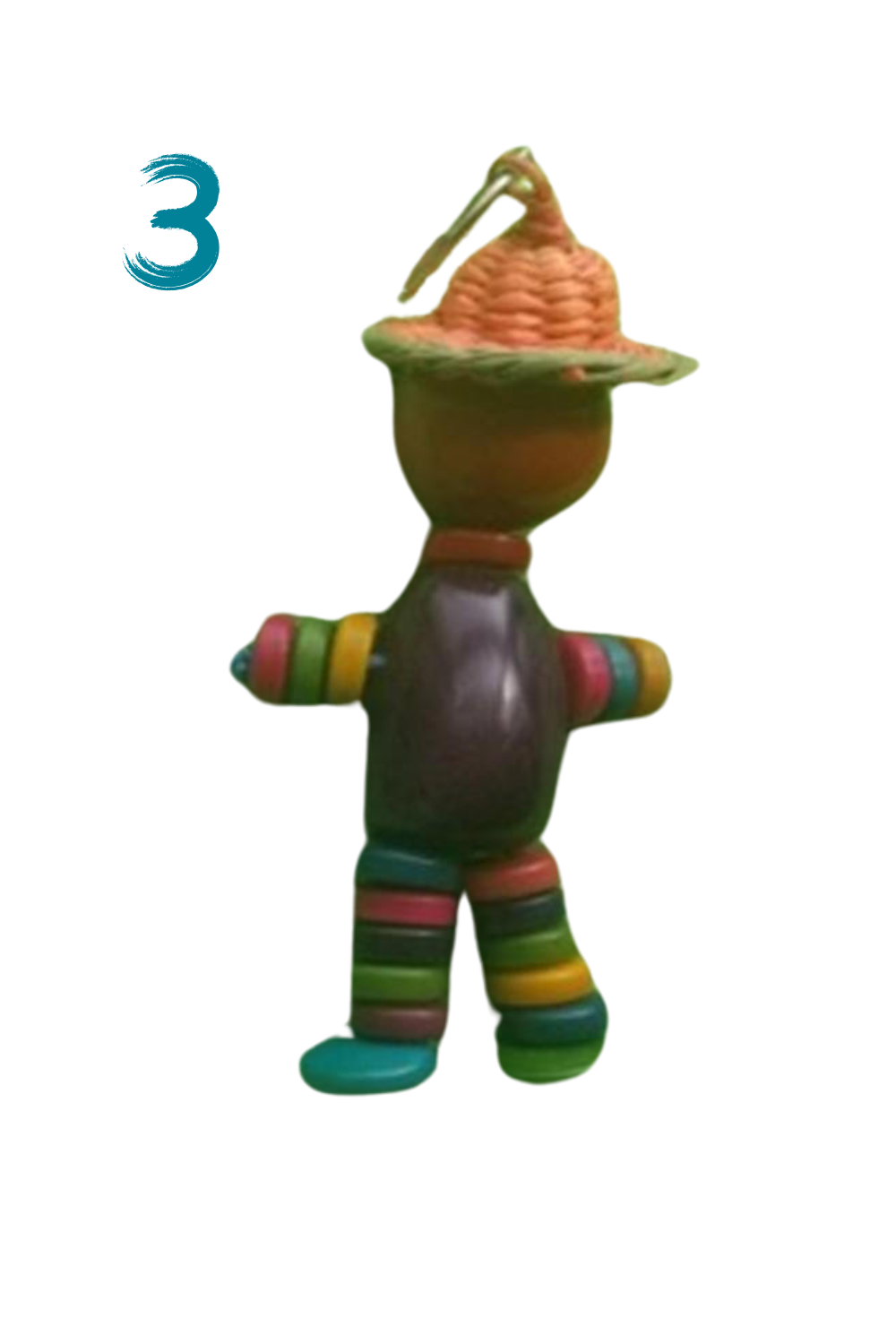 Llavero de nuez de Tagua hecho a mano - Muñeca