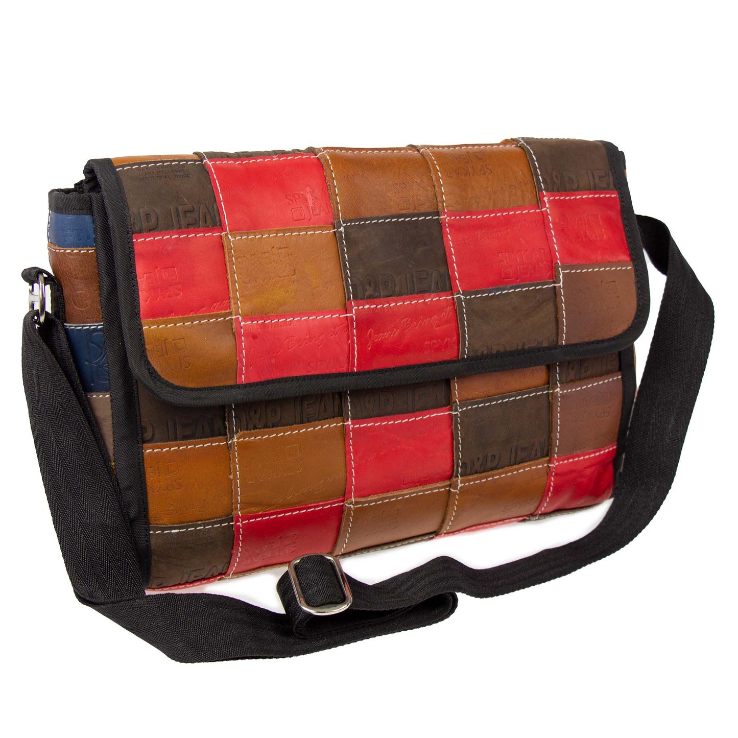 Bolso de mayordomo con etiqueta recuperada de cuero genuino - Creaciones de comercio justo-Beaurer