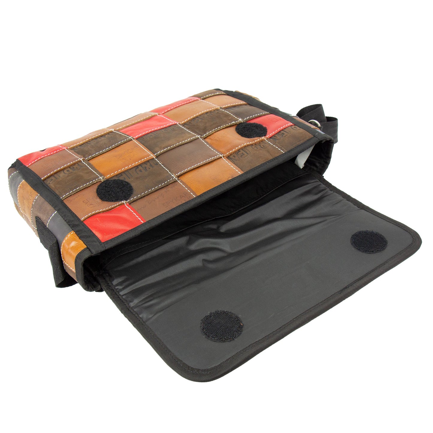 Bolso de mayordomo con etiqueta recuperada de cuero genuino - Creaciones de comercio justo-Beaurer