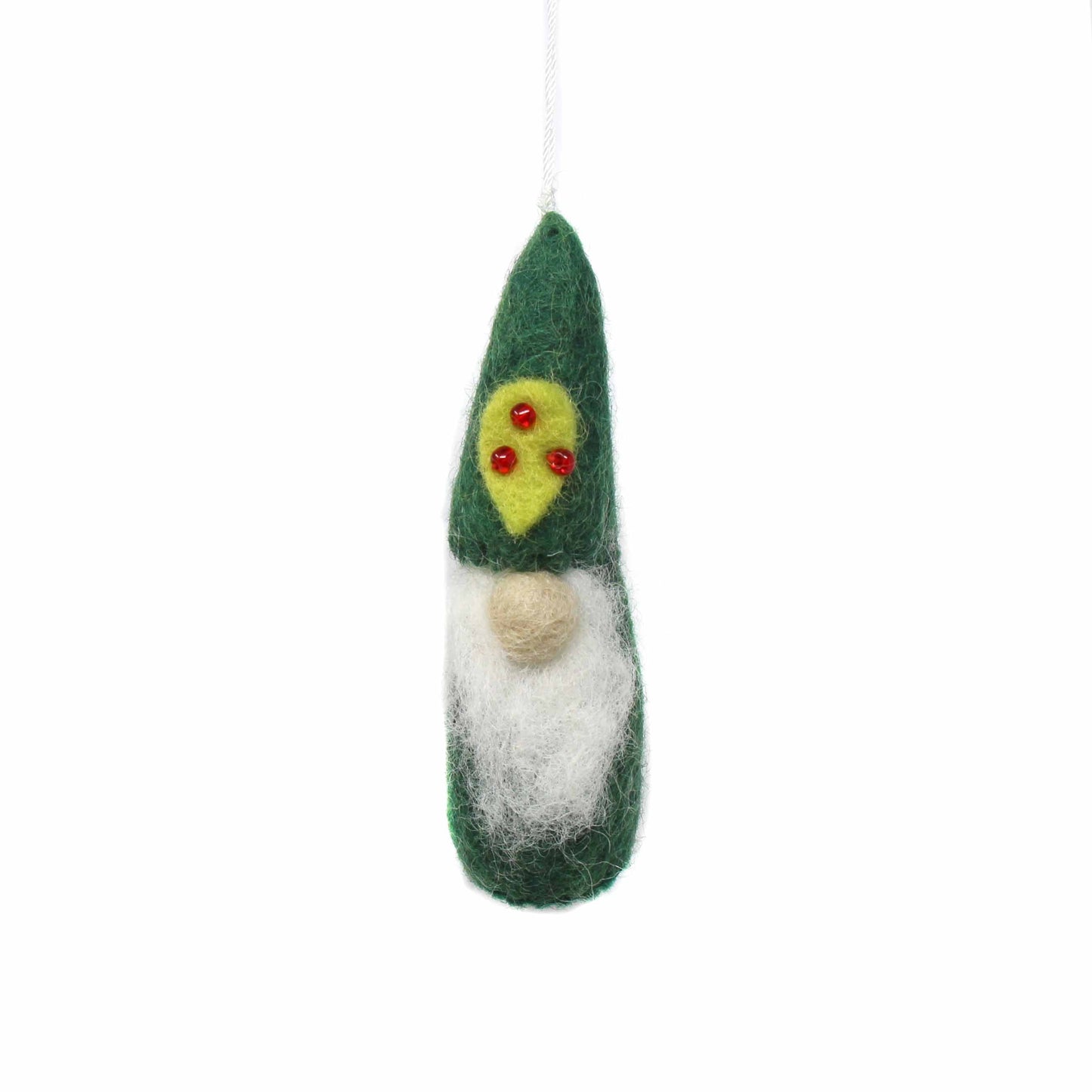 Set of 3 Gnome Felt Christmas Ornaments- Fair Trade-Nepal