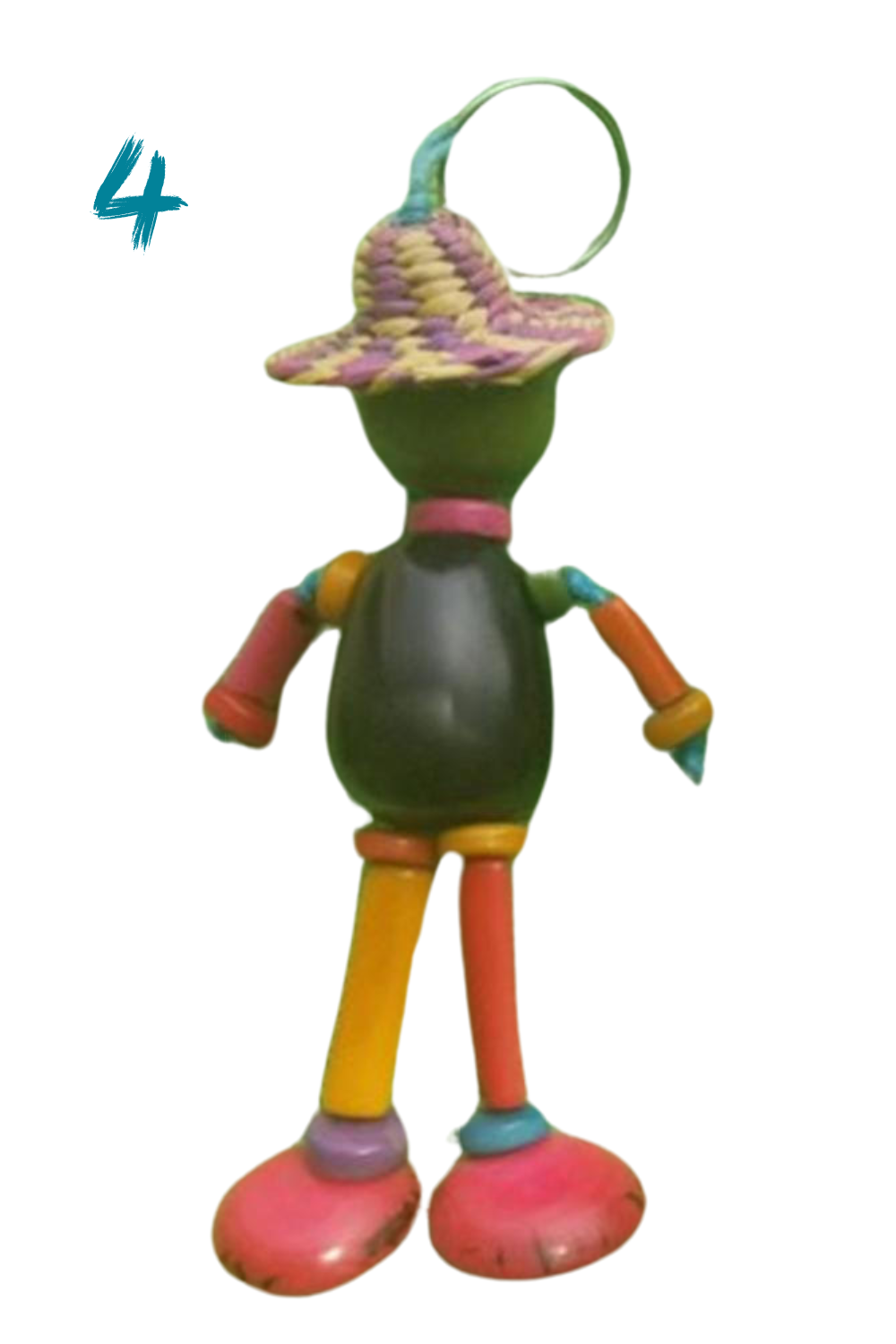 Llavero de nuez de Tagua hecho a mano - Muñeca