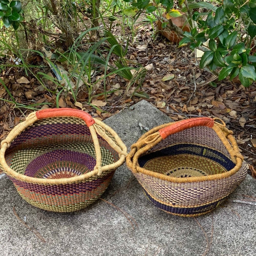 Extra Large Market Basket, Mixed Color Variety Low Country Fair Trade