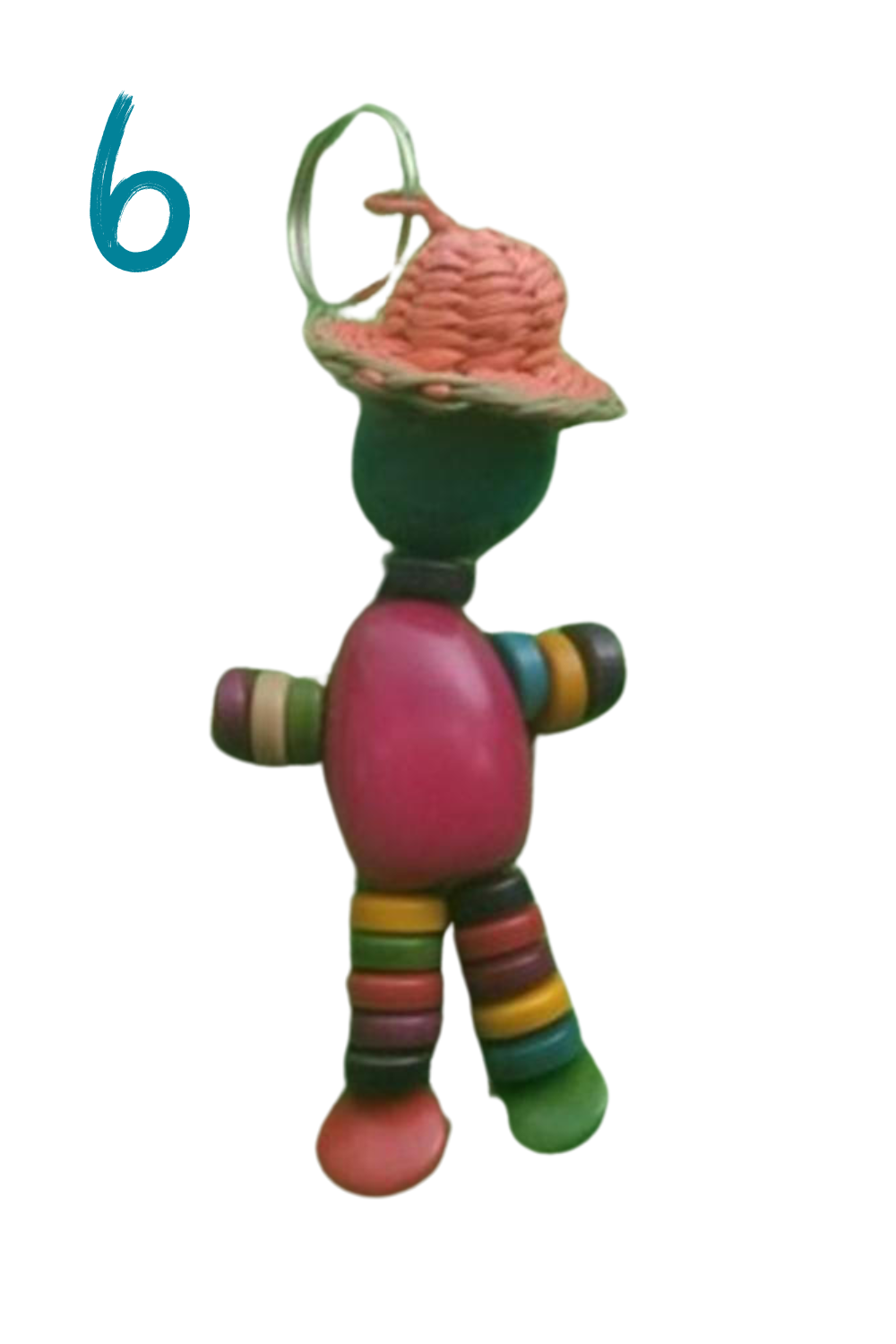 Llavero de nuez de Tagua hecho a mano - Muñeca
