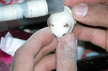 Figura de nuez de Tagua de cacatúa tallada a mano
