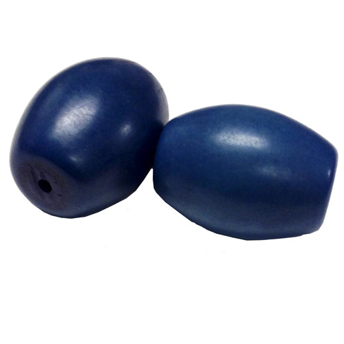 Flat End Tagua Barrel Beads-Dyed-Vegetable Ivory- 30mm Beads with 2.3mm Center Hole-Fair Trade