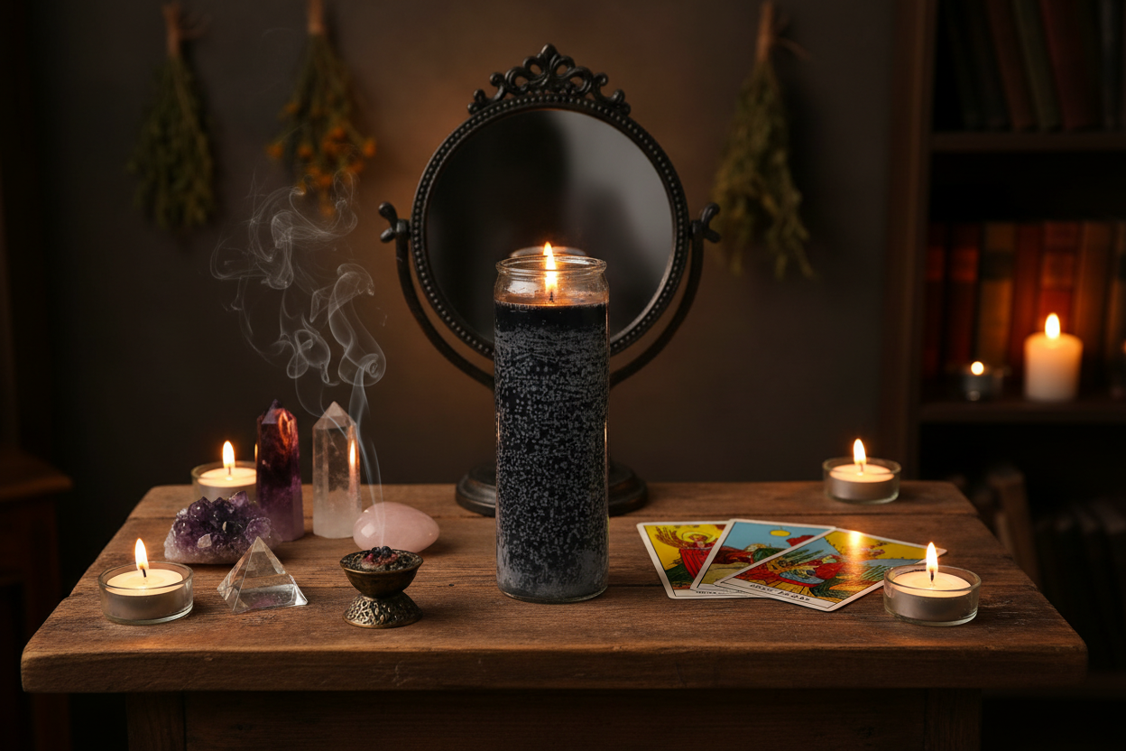 7-day Jar Candle - Banishing-Break Bad Habits- Black