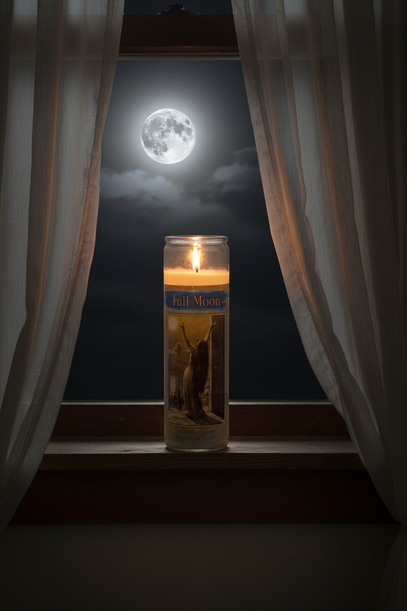 Full Moon Aromatic Jar Candle- White-Burns Approx. 72hrs