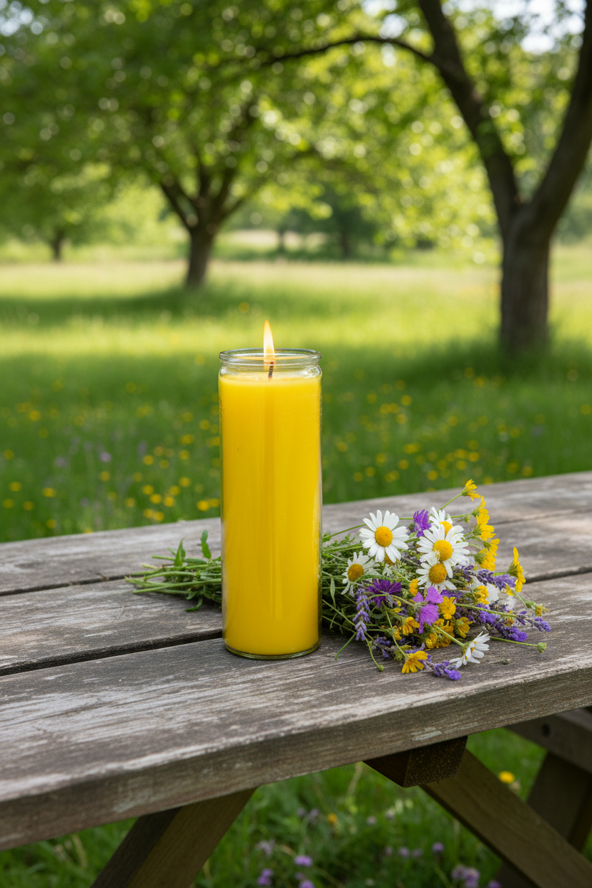 Yellow 7-day Jar Candle-Confidence, Creativity, and Joy