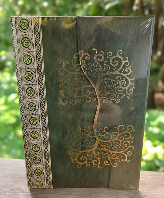 Celtic Tree Writing Journal- Green and Gold-120 blank pages