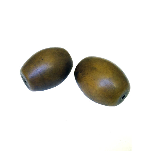 Flat End Tagua Barrel Beads-Dyed-Vegetable Ivory- 30mm Beads with 2.3mm Center Hole-Fair Trade