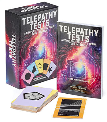Telepathy test cards deck and guidebook set. complete toolkit to train your intuition and psychic abilities.