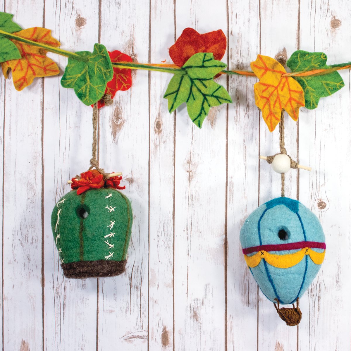 Felt Birdhouse - Globo aerostático - Lanas salvajes
