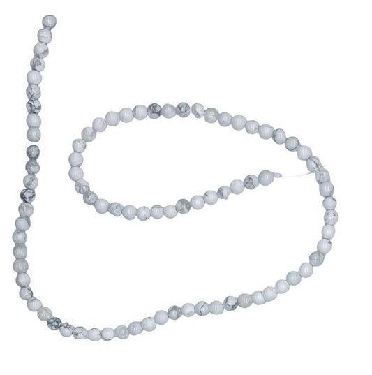 4mm  Howlite Beads- Round