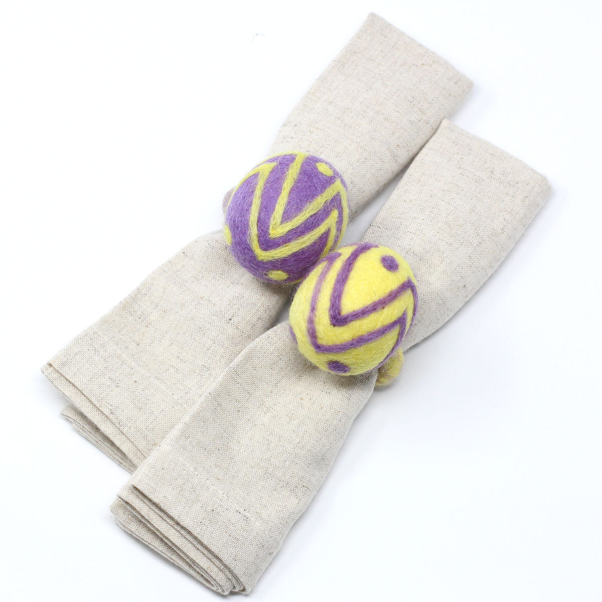 Easter Egg Napkin Rings- Set of Four Colors -Hand-Felted by Global Groove
