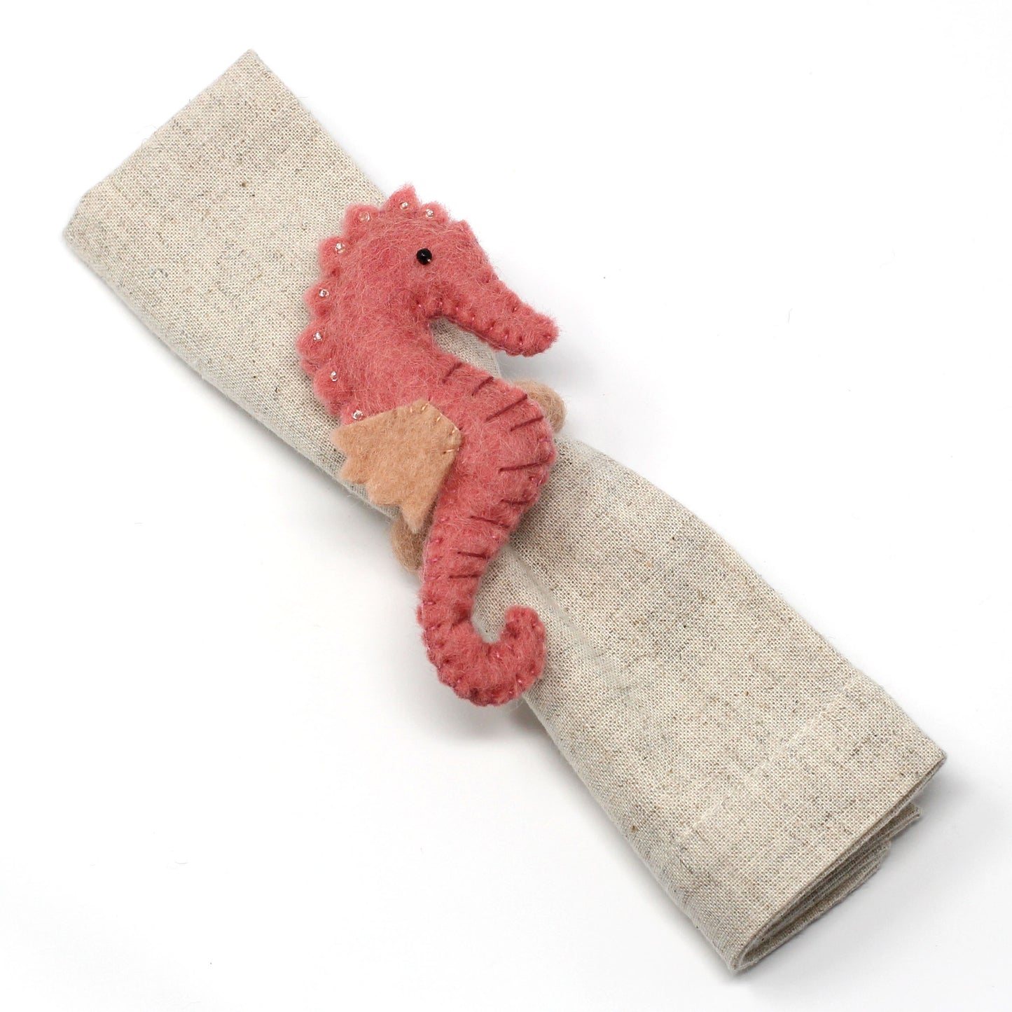 Hand-felted Seashore Napkin Rings- Set of Four Sea Creature Designs - Global Groove