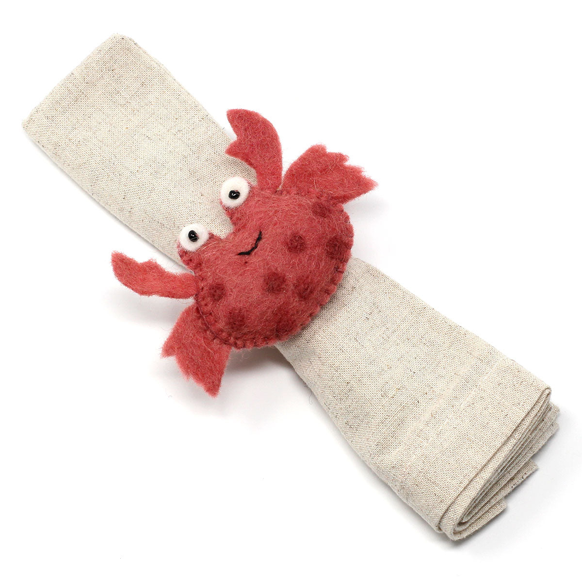 Hand-felted Seashore Napkin Rings- Set of Four Sea Creature Designs - Global Groove