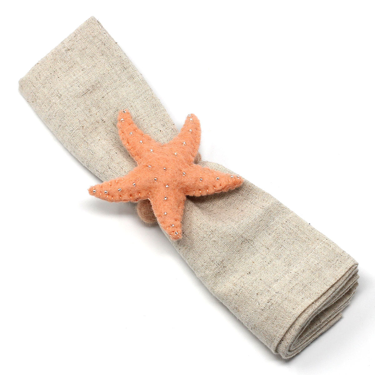 Hand-felted Seashore Napkin Rings- Set of Four Sea Creature Designs - Global Groove