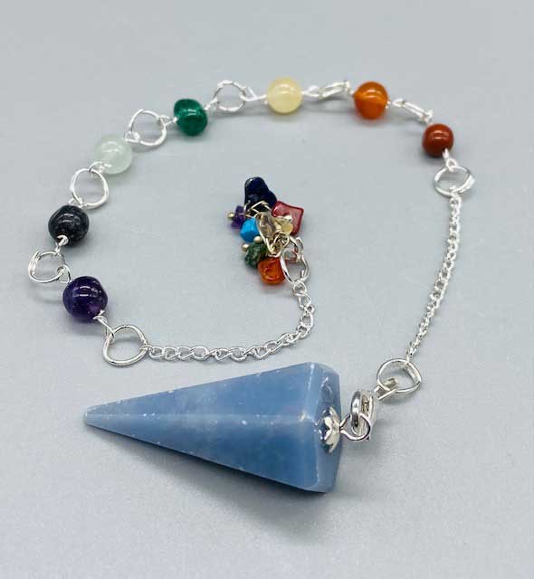 Péndulo Angelita 7 Chakras 6 Caras