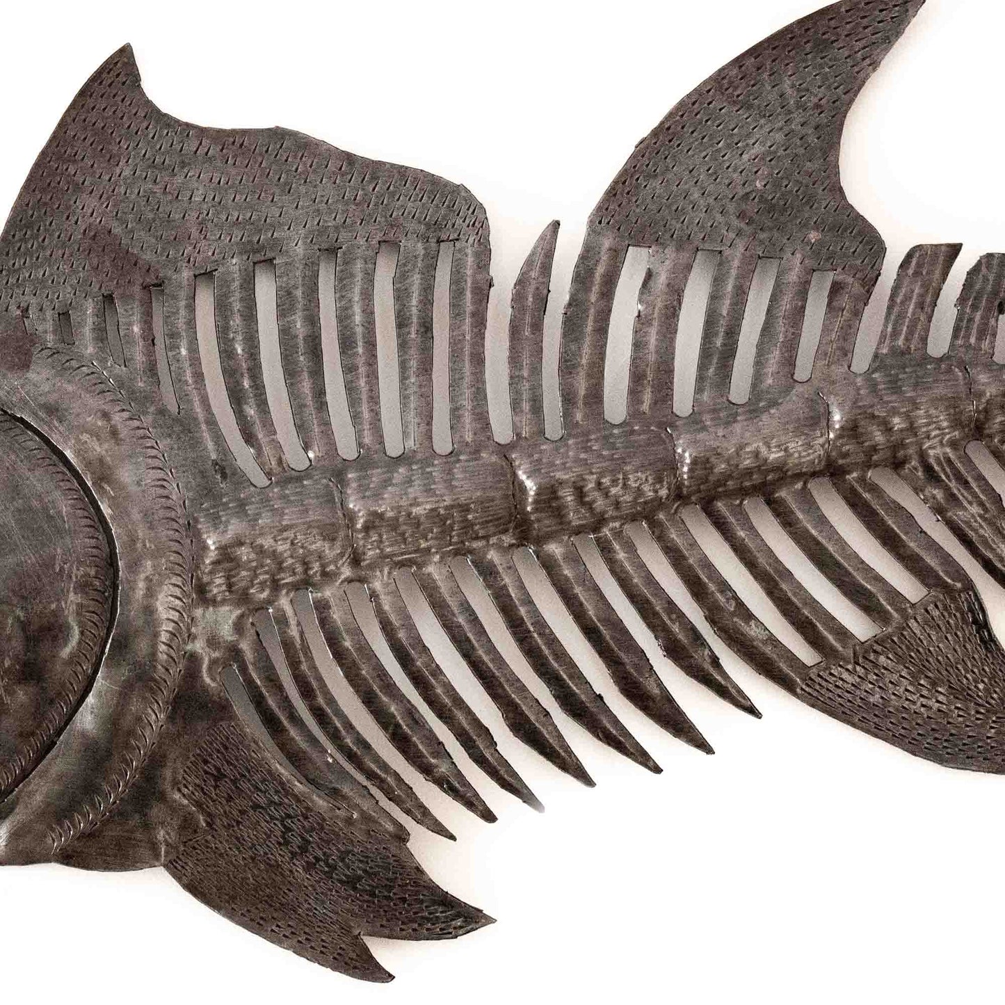 Metal Fish Bones - Recycled Metal Wall Art - Croix des Bouquets