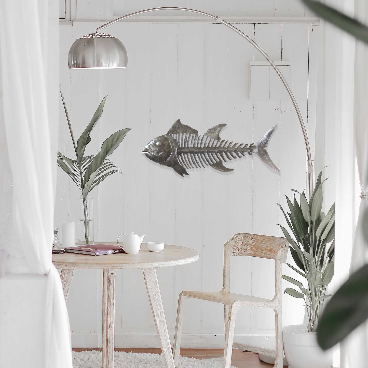 Metal Fish Bones - Recycled Metal Wall Art - Croix des Bouquets
