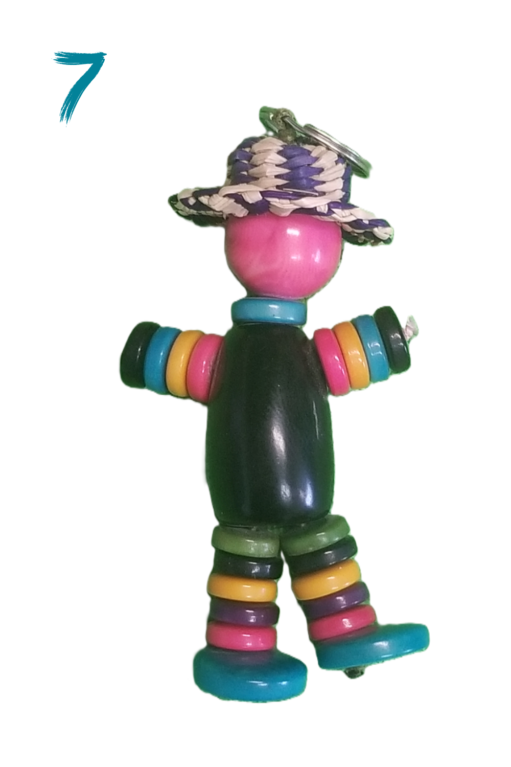 Llavero de nuez de Tagua hecho a mano - Muñeca