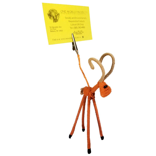 Recycled Cotton & Metal Wire Animal Sculptures with Display Clip-Fair Trade-Colombia