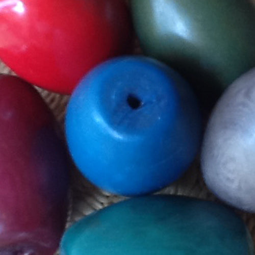 Flat End Tagua Barrel Beads-Dyed-Vegetable Ivory- 30mm Beads with 2.3mm Center Hole-Fair Trade