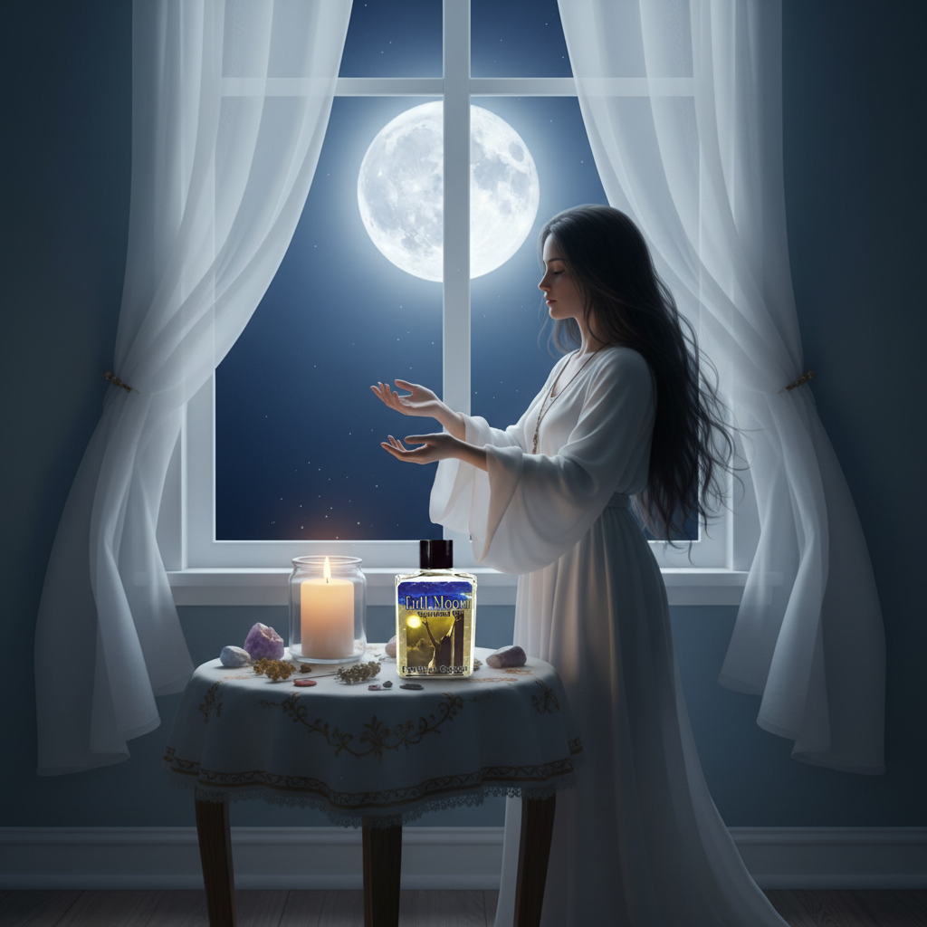 Full Moon Ritual Oil 4 Dram bottle- Envision Crystal Spiritual Oil