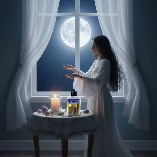 Full Moon Ritual Oil 4 Dram bottle- Envision Crystal Spiritual Oil