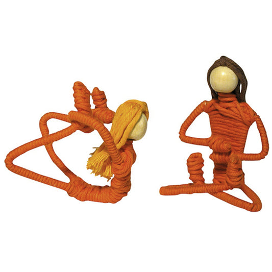 Yogini- Yoga Poses Decorative Cotton & Wire Sculpture-Fair Trade-Colombia