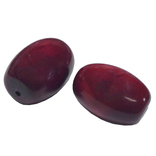 Flat End Tagua Barrel Beads-Dyed-Vegetable Ivory- 30mm Beads with 2.3mm Center Hole-Fair Trade