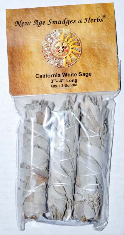 White Sage smudge stick 3"- 3PK