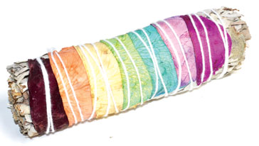 Barra de colores de 7 chakras de salvia blanca de 4"