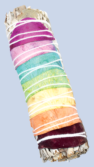 Barra de colores de 7 chakras de salvia blanca de 4"