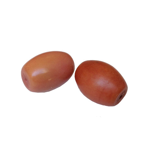 Flat End Tagua Barrel Beads-Dyed-Vegetable Ivory- 30mm Beads with 2.3mm Center Hole-Fair Trade