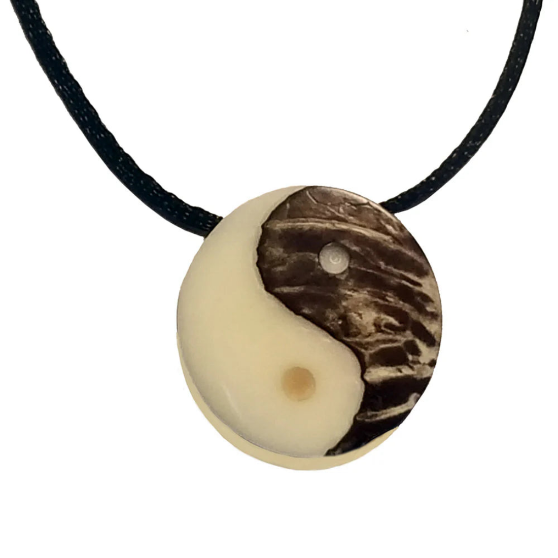 Hand-Carved Tagua Nut Slice Pendants with Cord