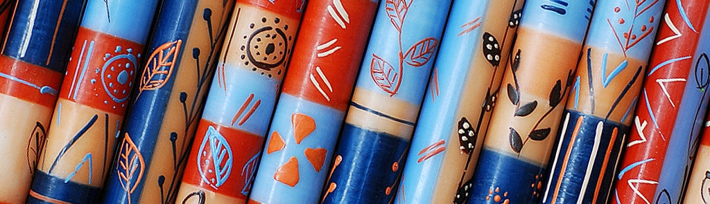 Velas pintadas a mano con diseño Uzushi (caja de 3) - Nobunto