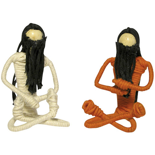 Yogi Cotton & Wire Sculpture-Yoga Poses Art-Fair Trade-Colombia
