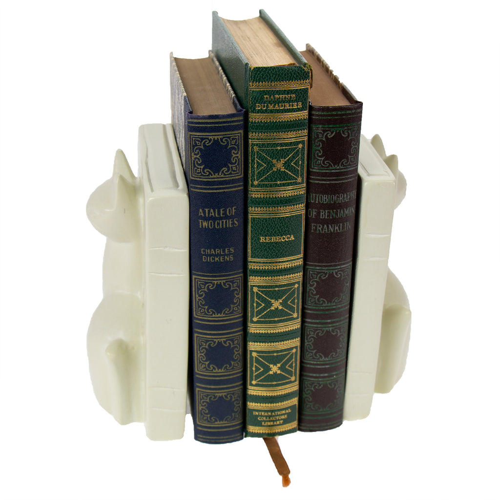 Soapstone Bookends-Hand-Carved Majestic Sitting Cat