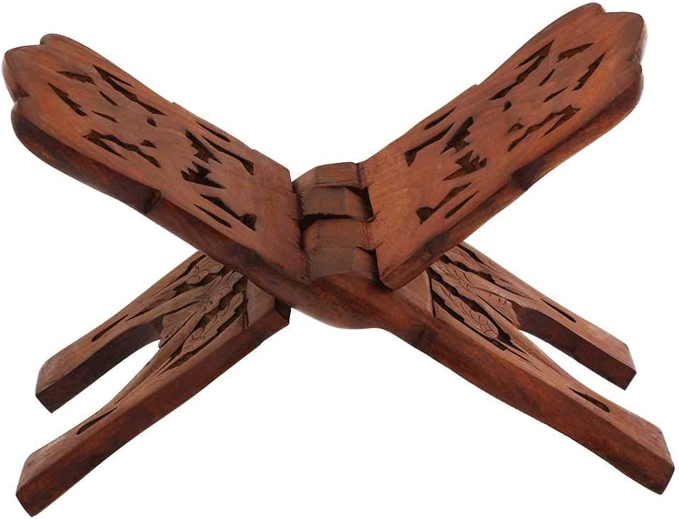 Soporte para Corán, soporte para libros, Rihal Rehal, madera tallada Eid