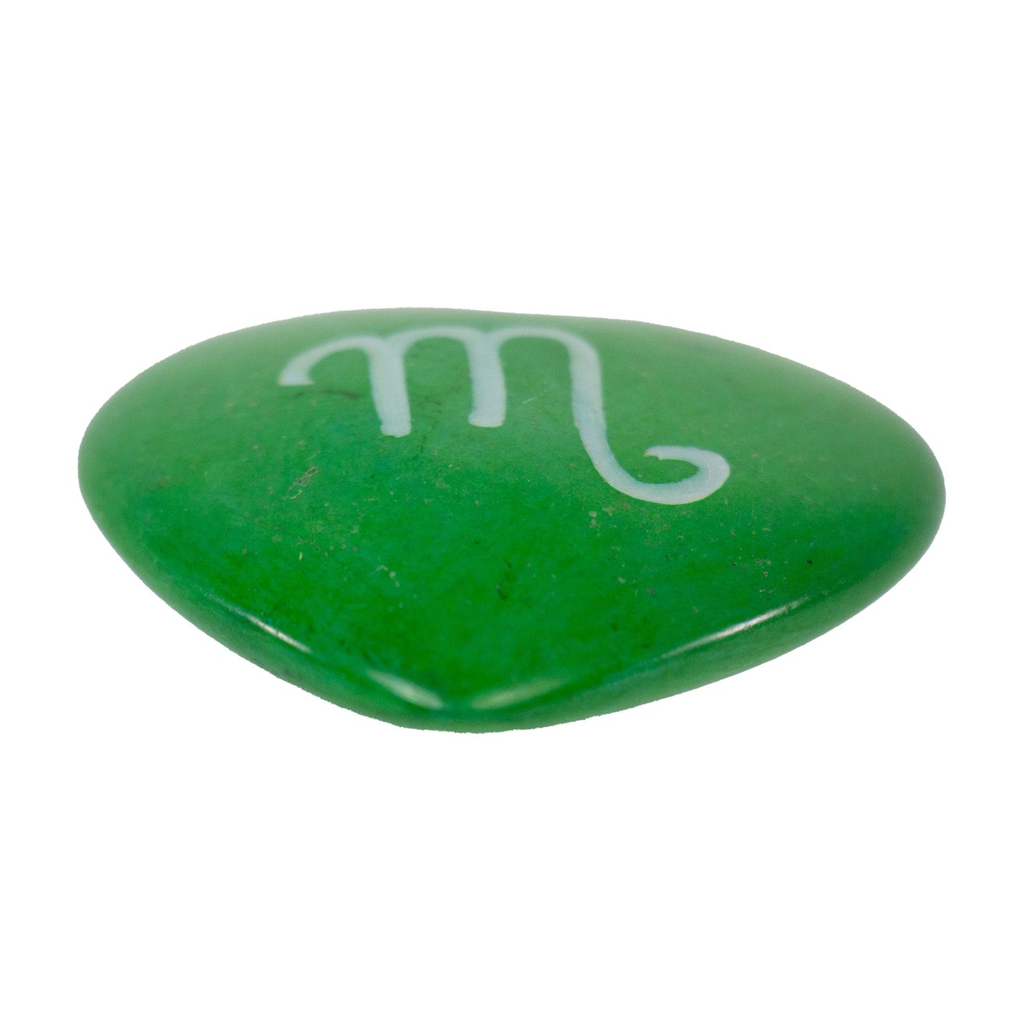 Zodiac Soapstone Hearts: SCORPIO-Hand-Carved and Hand-Painted-5PC Set-Green