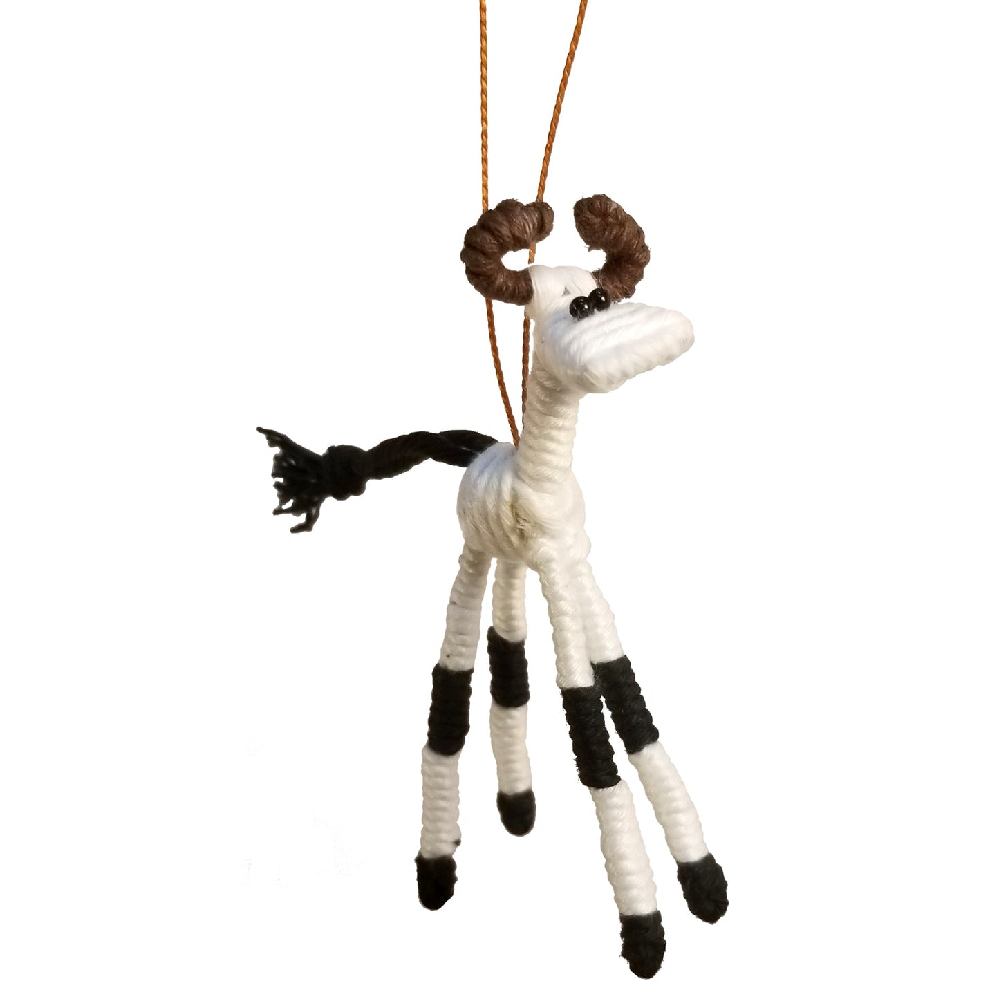 Recycled Cotton & Wire Ornaments-Farm Animal Holiday Ornaments-Fair Trade-Colombia