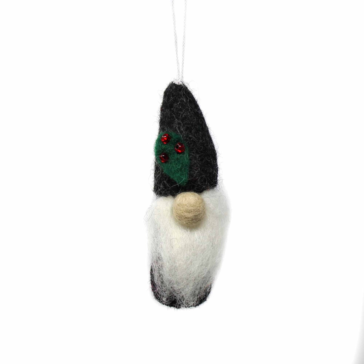 Set of 3 Gnome Felt Christmas Ornaments- Fair Trade-Nepal
