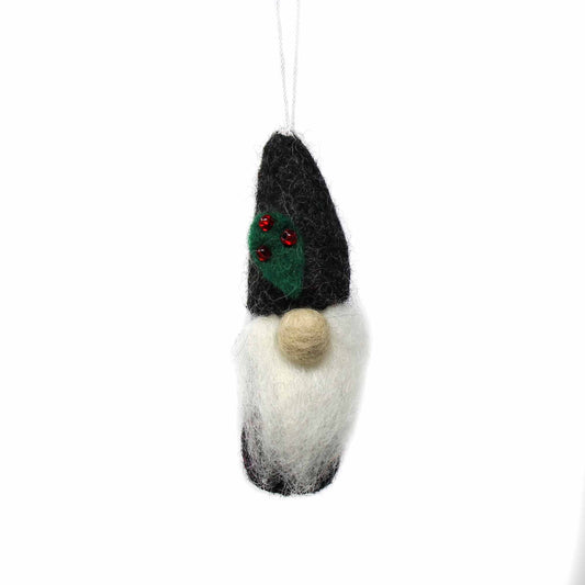 Set of 3 Gnome Felt Christmas Ornaments- Fair Trade-Nepal