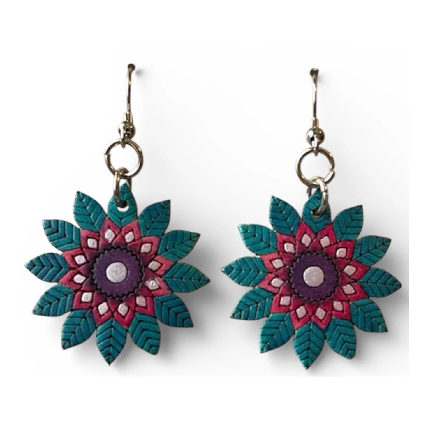 Gourd Dangle Earrings-Flowers and Animal-Multi-color
