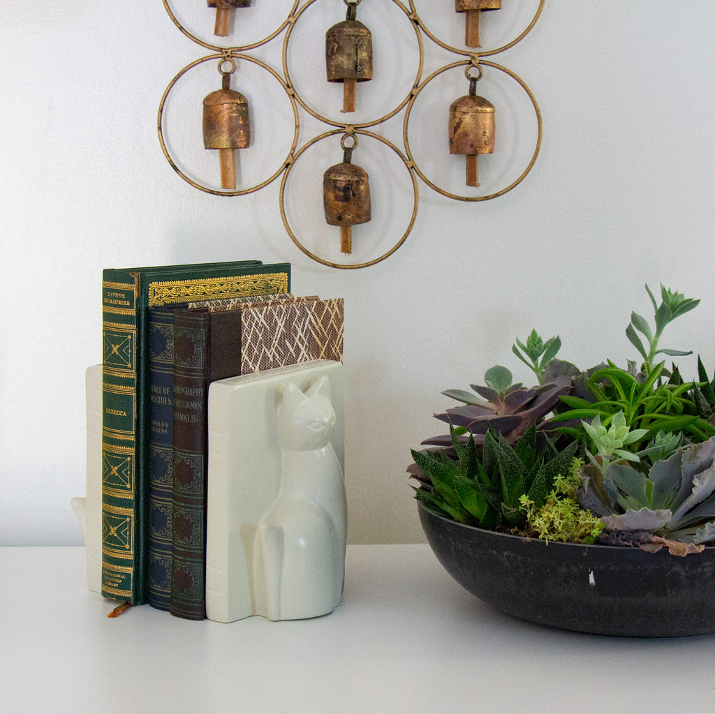 fair trade soapstone cat bookends hand-crafted in Kenya.