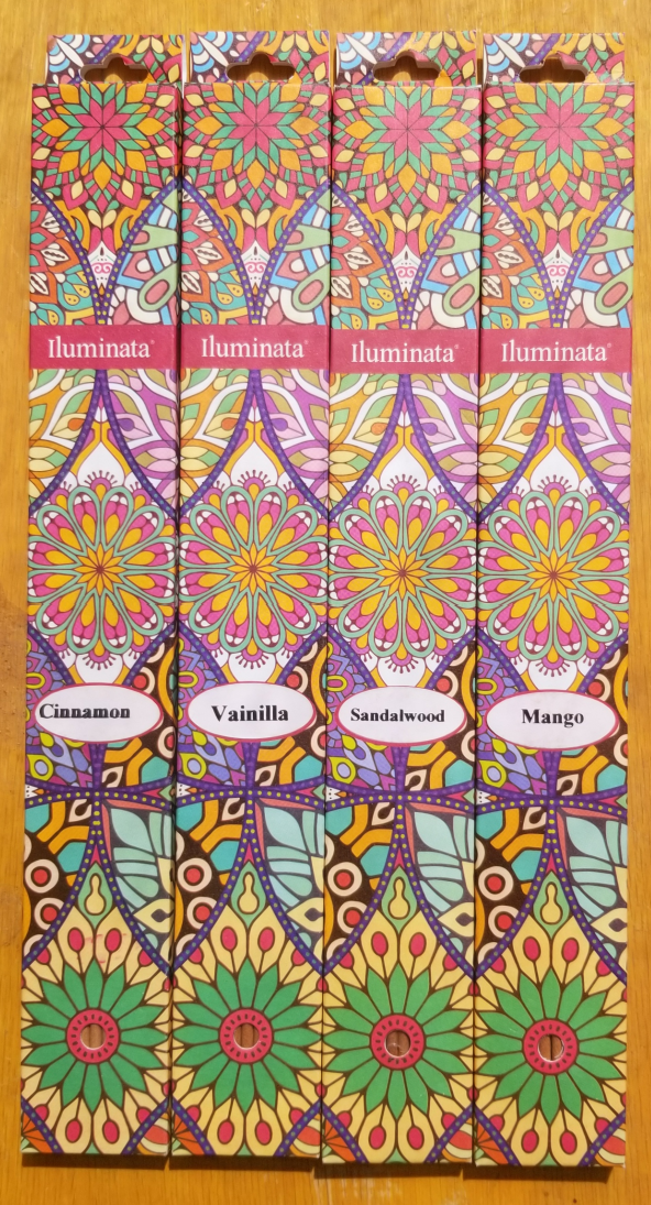 Handmade Incense- Vegan- Illuminata- 25 Sticks Per Box - 11 Scent Choices