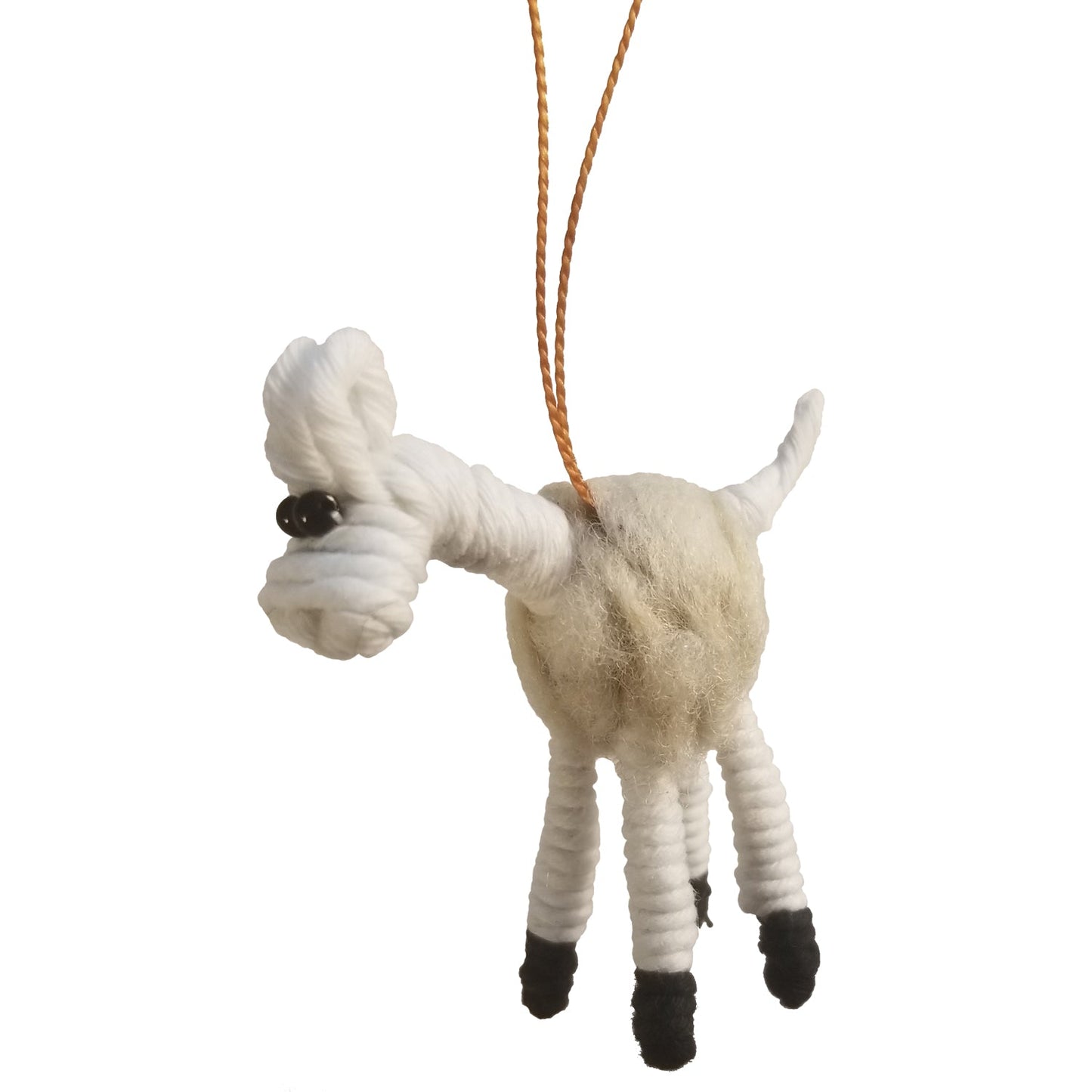 Recycled Cotton & Wire Ornaments-Farm Animal Holiday Ornaments-Fair Trade-Colombia